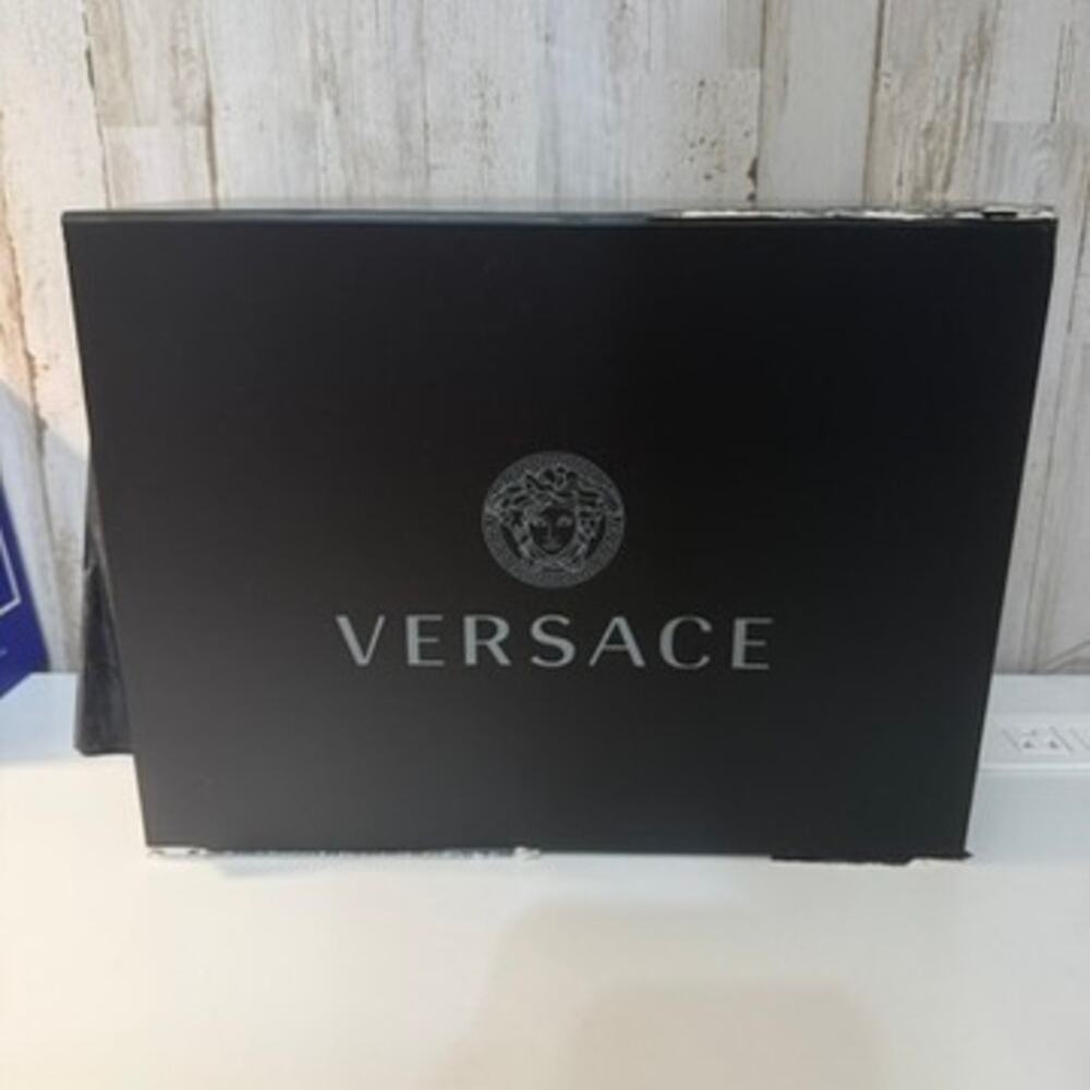 Versace Matte Black Magnetic Gift Storage Box Silver Medusa Log DAMAGED